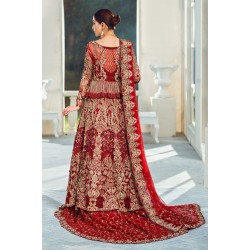OU Crimson Red Stokesia Gown and Lehenga OU Crimson Red Stokesia Gown and Lehenga