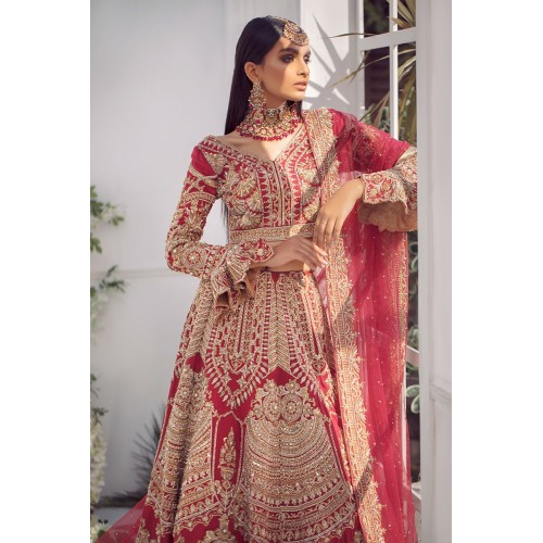 NCS Red Stokesia Lehenga Choli