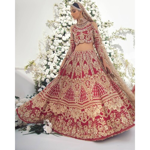 Utah Crimson Stokesia Lehenga Choli Utah Crimson Stokesia Lehenga Choli
