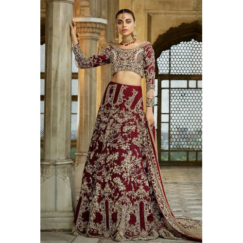 Blood Red Stokesia Lehenga Choli Blood Red Stokesia Lehenga Choli