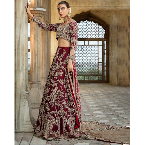 Blood Red Stokesia Lehenga Choli Blood Red Stokesia Lehenga Choli