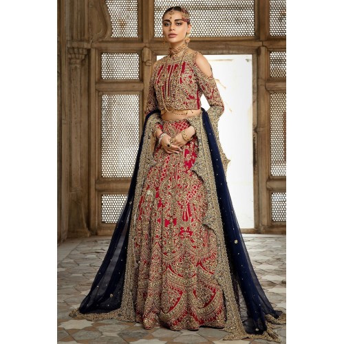 NCS Red Stokesia Choli Lehenga NCS Red Stokesia Choli Lehenga