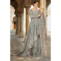 Gray Stokesia Lehenga
