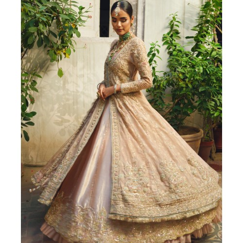 Peach Stokesia Lehenga and Lehenga Peach Stokesia Lehenga and Lehenga