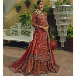 Carmine Stokesia Farshi Lehenga