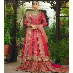 Cerise Stokesia Farshi Lehenga