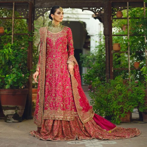 Cerise Stokesia Farshi Lehenga