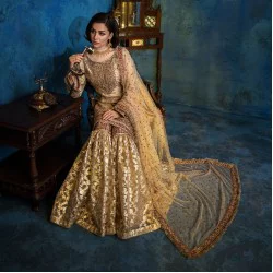 Antique Gold Stokesia Gharara
