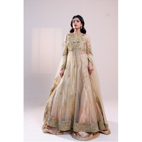 Off-White Stokesia Gown and Lehenga