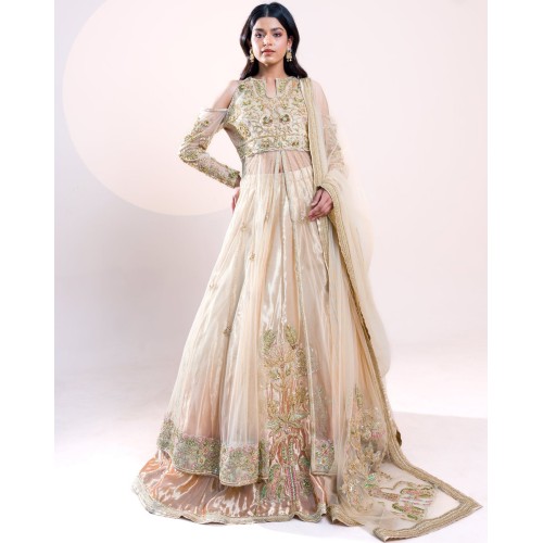 Off-White Stokesia Gown and Lehenga