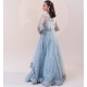 Baby Blue Eyes Stokesia Gown and Lehenga