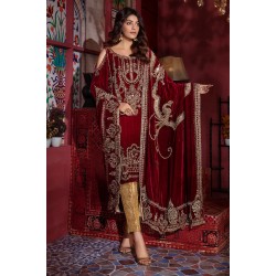 Maroon Stokesia Party Wear