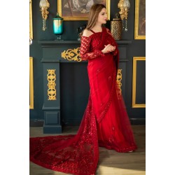 Burgundy Stokesia Saree Burgundy Stokesia Saree