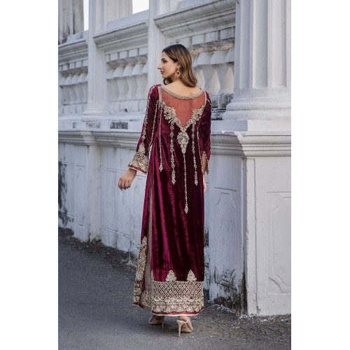 Maroon Stokesia Trousers Suit