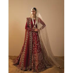 Burgundy Peony Lehenga Choli