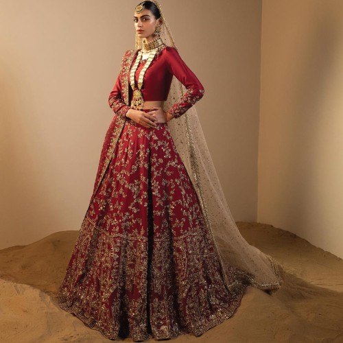 Burgundy Peony Lehenga Choli Burgundy Peony Lehenga Choli