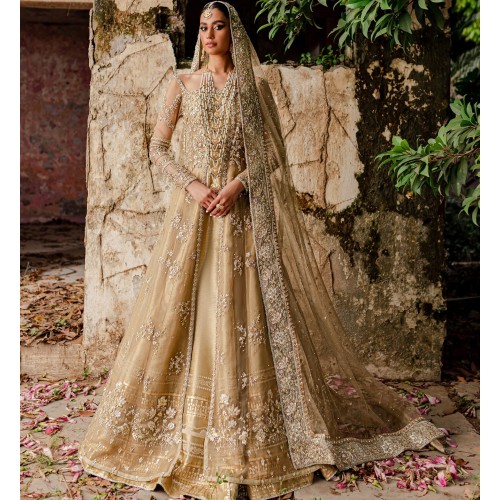 Tan Peony Long Shirt and Lehenga