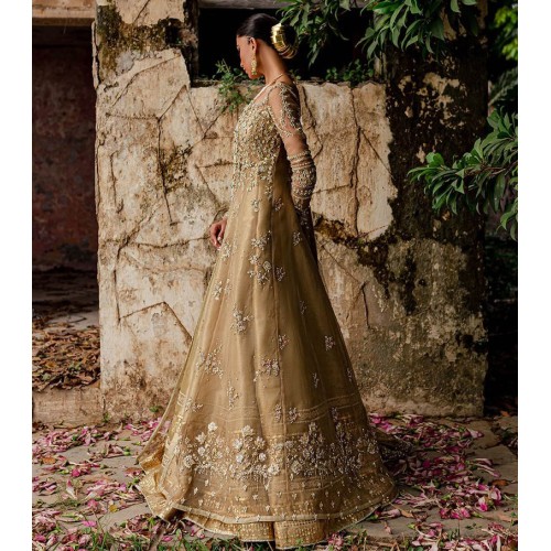 Tan Peony Long Shirt and Lehenga