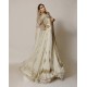 Off White Argus Gown and Lehenga
