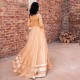 Atomic Tangerine Peony Jacket and Lehenga