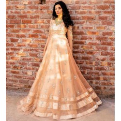 Atomic Tangerine Peony Jacket and Lehenga