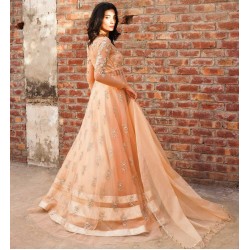 Atomic Tangerine Peony Jacket and Lehenga