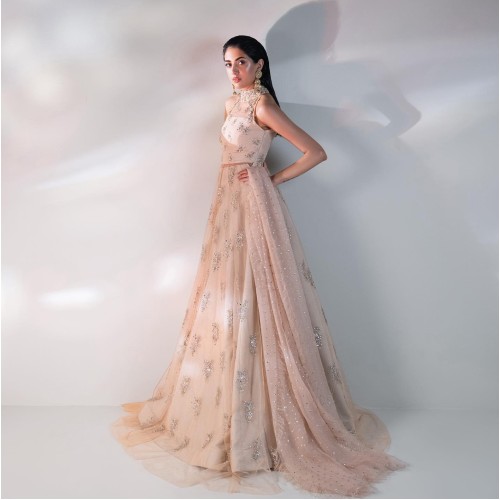 Cosmic Latte Peony Lehenga