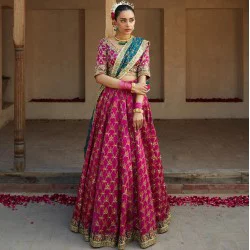 Magenta Dye Zephyr Choli Lehenga