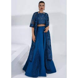 Polynesian Blue Scilla Jacket and Lehenga Choli