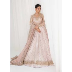 Misty Rose Snowflake Pishwas and Lehenga
