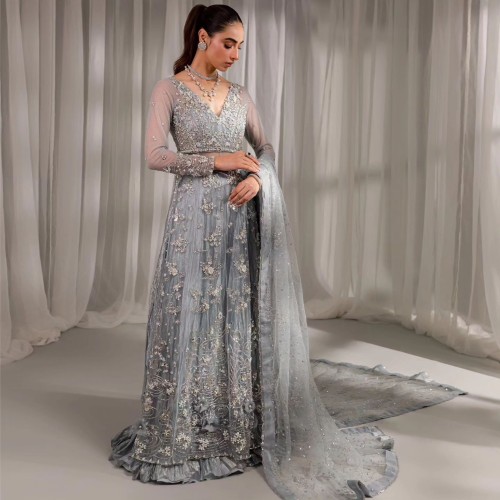 Cadet Grey Snowflake Sharara