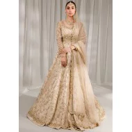 Peach Puff Snowflake Pishwas and Lehenga
