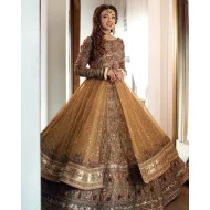 Sultry Beige and Copper Lily Pishwas and Lehenga