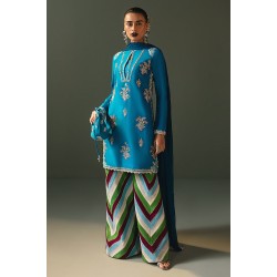 Bice Blue Balsam Chatta Patti Trousers Suit Bice Blue Balsam Chatta Patti Trousers Suit