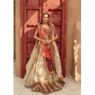 Chocolate Antique Gold Crocus Choli Lehenga