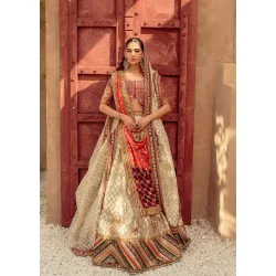 Chocolate Antique Gold Crocus Choli Lehenga