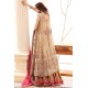 Burlywood and Fire Engine Red Amaryllis Gown and Gharara Burlywood and Fire Engine Red Amaryllis Gown and Gharara