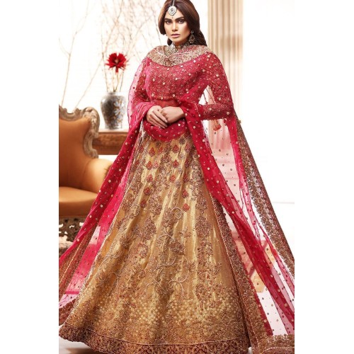 Burnt Orange and Gold Amaryllis Lehenga Choli
