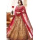 Burnt Orange and Gold Amaryllis Lehenga Choli