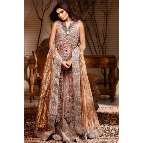Light Salmon Pink Amaryllis Gown and Lehenga Light Salmon Pink Amaryllis Gown and Lehenga