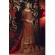Burnt Umber and OU Crimson Red Amaryllis Long Shirt and Gharara Burnt Umber and OU Crimson Red Amaryllis Long Shirt and Gharara