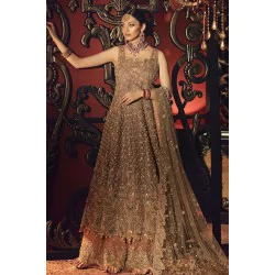 Olive Gold and Atomic Tangerine Amaryllis Gown and Lehenga