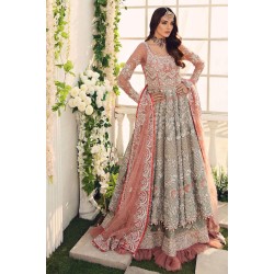 Vivid Tangerine and Silver Chalice Amaryllis Gown and Lehenga