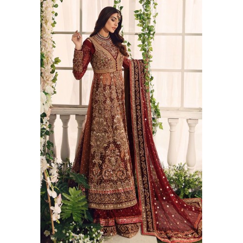 Chocolate Cosmos Amaryllis Lehenga and Gown