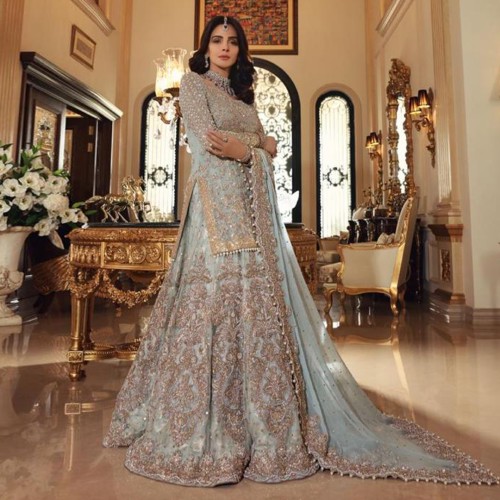 Aqua Ice Nude Amaryllis Lehenga Aqua Ice Nude Amaryllis Lehenga