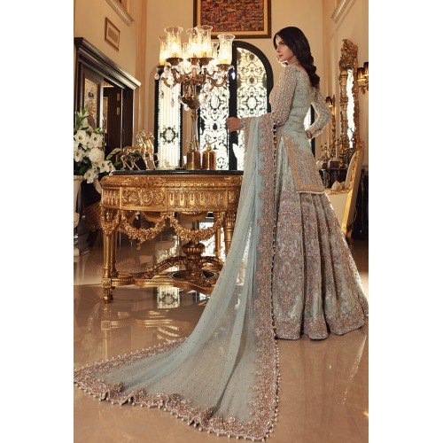 Aqua Ice Nude Amaryllis Lehenga Aqua Ice Nude Amaryllis Lehenga