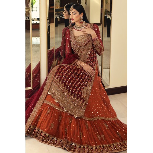 Chocolate Cosmos Amaryllis Lehenga Chocolate Cosmos Amaryllis Lehenga