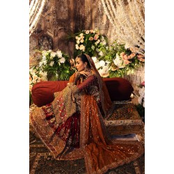 Chocolate Cosmos Amaryllis Gharara and Long Shirt