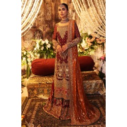 Chocolate Cosmos Amaryllis Gharara and Long Shirt