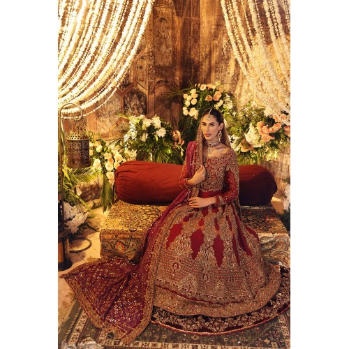 Auburn Amaryllis Pishwas and Lehenga Auburn Amaryllis Pishwas and Lehenga